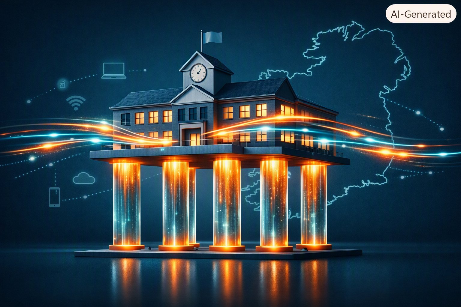 Edificio scolastico e pilastri: la strategia digitale irlandese per le scuole