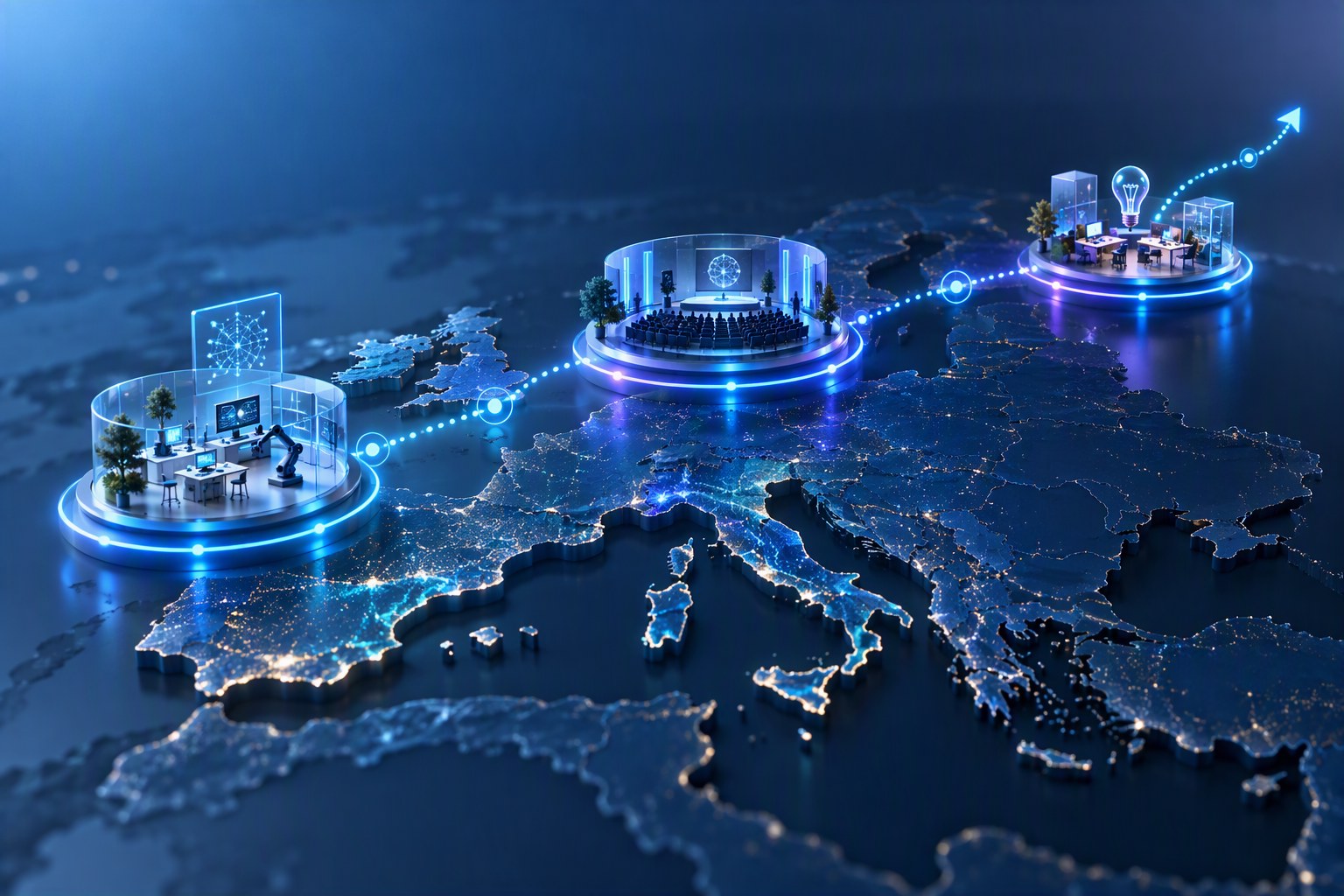 Illustrazione di copertina: European AI Innovation Month 2026: dal 14 ottobre al 17 novembre il mese europeo dell'innovazione nell'IA, da Dublino a Bruxelles